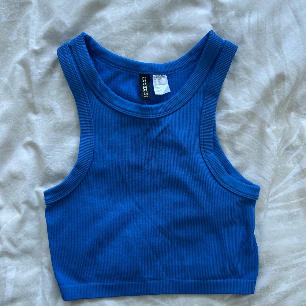 H&M Blue Crop Tank US XS